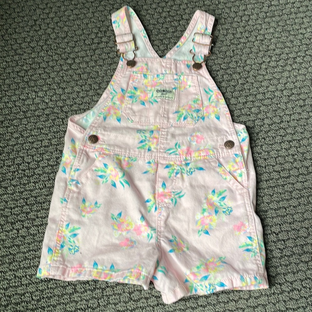Oshkosh B’gosh floral overall shorts